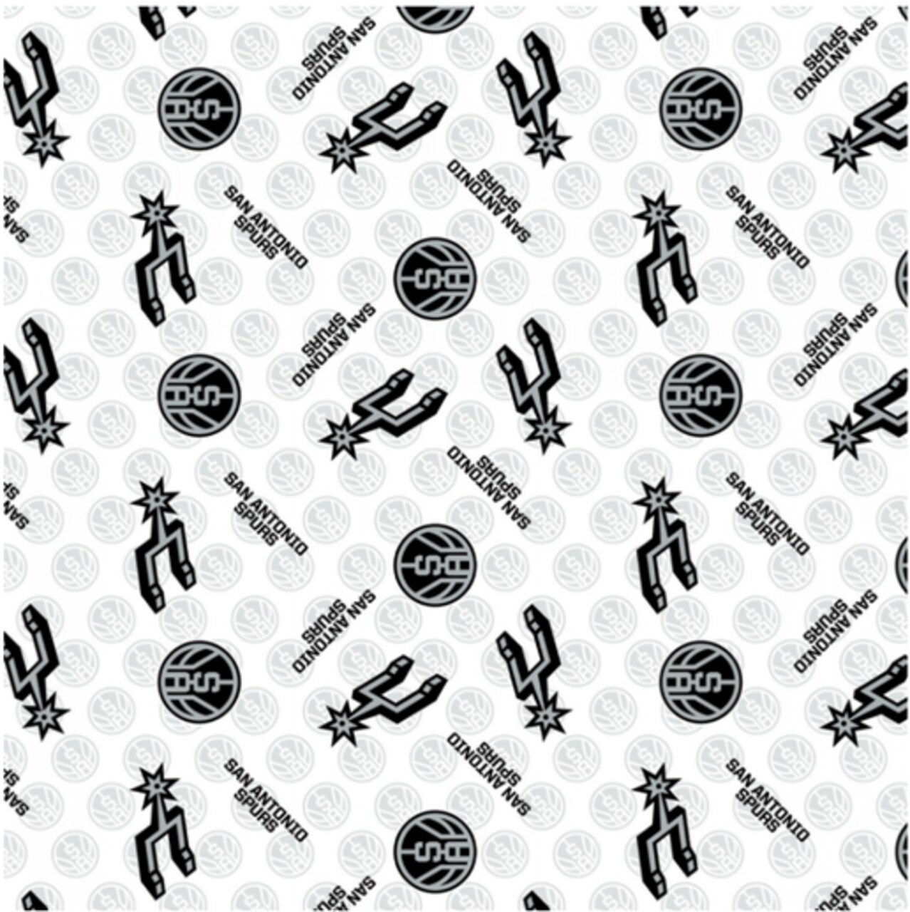 NBA Licensed San Antonio Spurs Ditsy City Print Cotton Fabric by the Yard